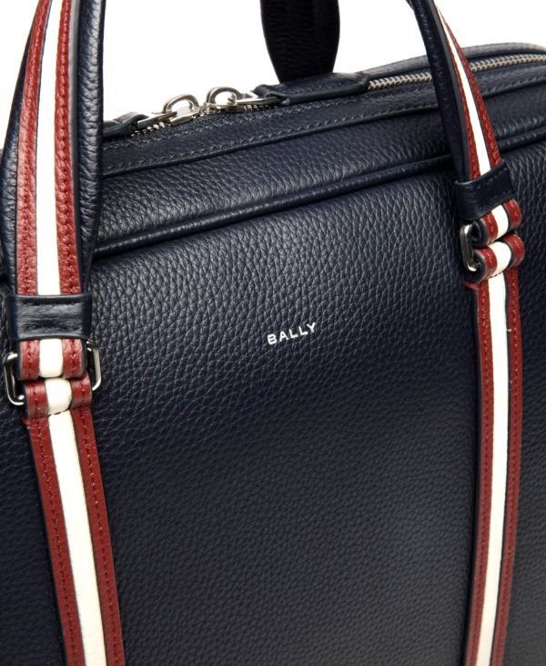 Bally Leather Briefcase (Blue) - Image 3